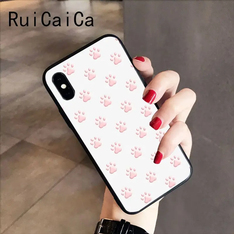 RuiCaiCa отпечаток лапы собаки клиент высокого качества чехол для телефона iPhone 8 7 6S 6Plus X XS MAX 5 5S SE XR 10 Чехол