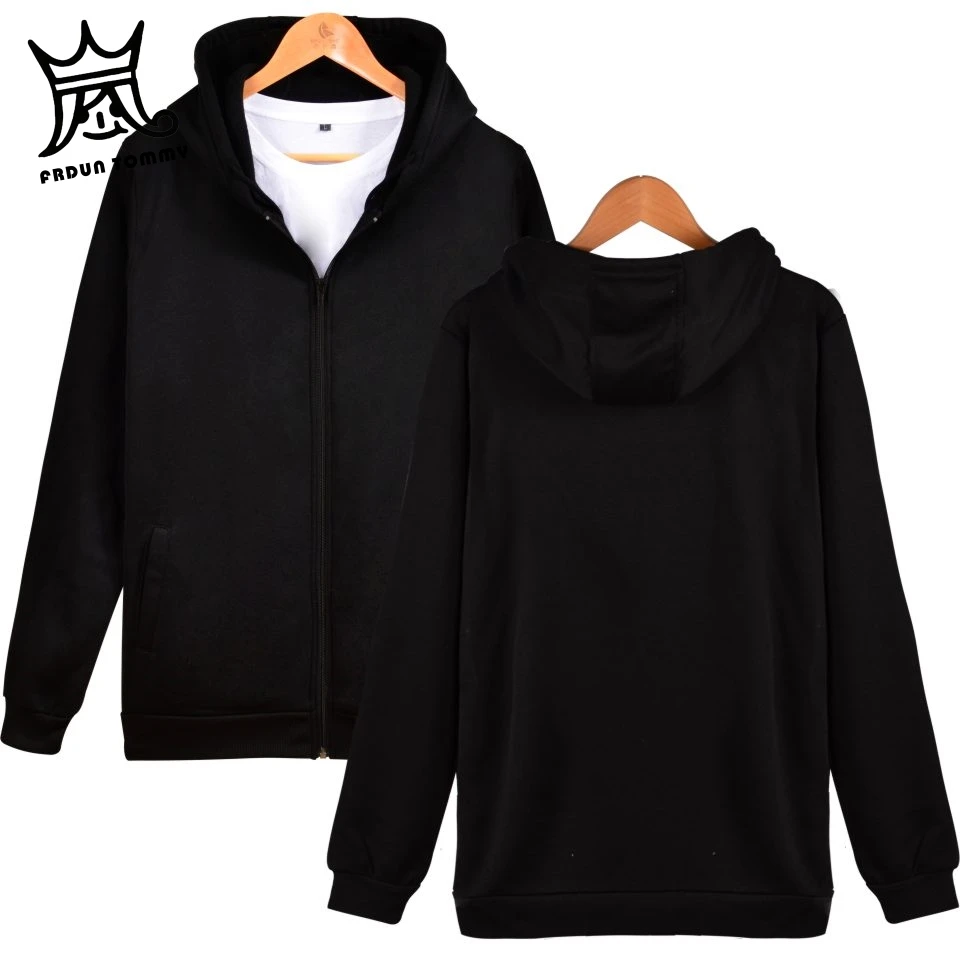 FRDUN TOMMY Men zipper Hoodies Jacket Drawstring Zipper Hooded Sweatshirt Tops Male Long Sleeve Pocket Pullover boy Hoodie Coat | Мужская