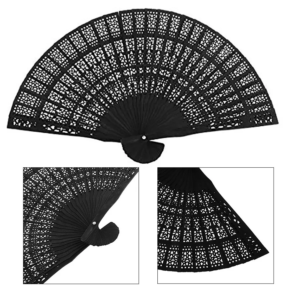 

Vintage Bamboo Folding Hand Held Flower Fan Chinese Dance Party Gifts Bamboo Fan #321