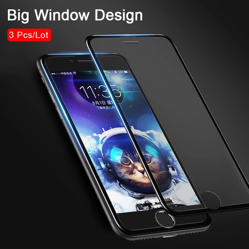 WIT @ WITACE 3 шт./лот 3D закаленное стекло для iphone 7 8 plus HD прозрачное полное покрытие