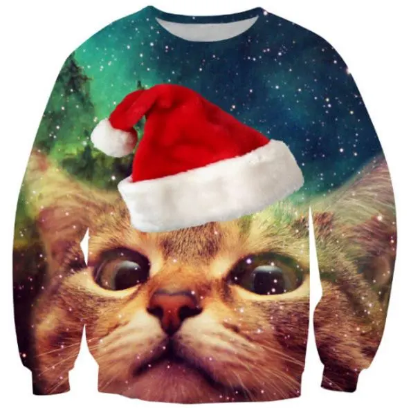 

Hip hop 3D Sweatshirt Print Funny Pullover Christmas Sweatshirt 3D Print Cat Funny Long Sleeve Plus Size 6XL