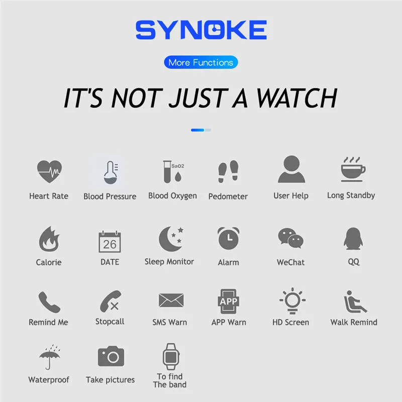 SYNOKE новые мужские женские наручные часы Bluetooth умные спортивные часы с контролем сердечного ритма спортивный режим Водонепроницаемый Фитнес