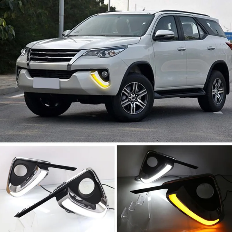 Shenlao светодиодные дневные ходовые огни для Toyota Fortuner 2015 2016 2017 DRL Противотуманные