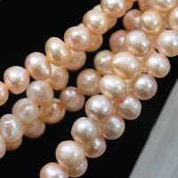 popular freshwater orange natural pearl neaarround 7 8mm loose beads fit diy necklace wholesale retail jewelry 15inch b1352