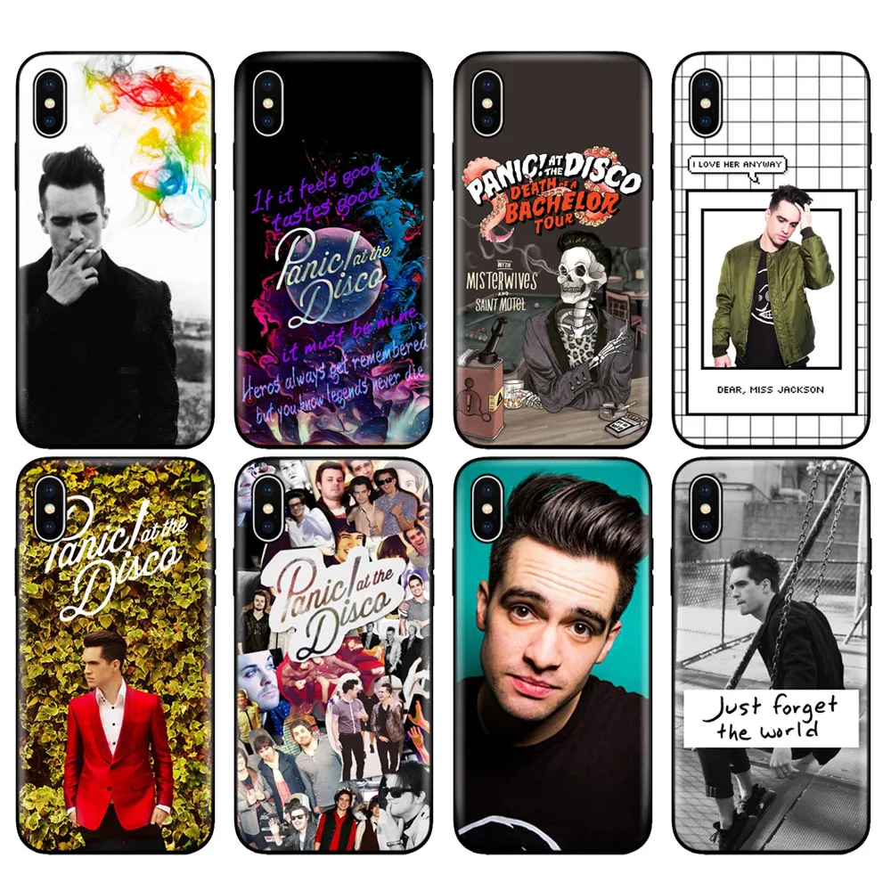 Черный чехол из ТПУ для iphone 5 5S SE 6 6s 7 8 plus x 10 XR XS 11 pro MAX Panic! At The Disco brendon urie|Бамперы| |