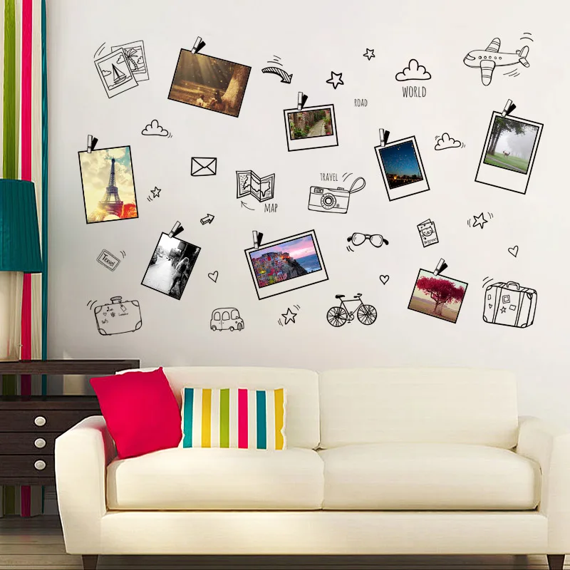 [Fundecoration] настенные наклейки для путешествий спальни гостиной кухни детской