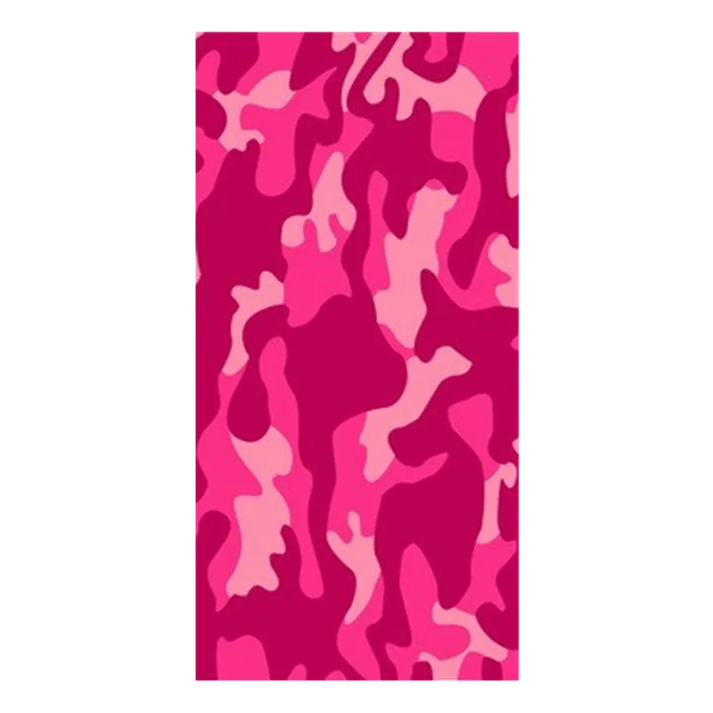 Пляжное легкое полотенце с камуфляжным рисунком ярко-розовая черная камуфляжная