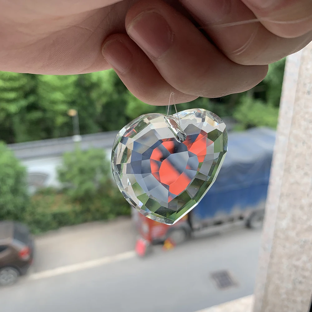 Новый стиль любовь сердце Ловец Солнца граненый Призма стеклянная Хрустальная