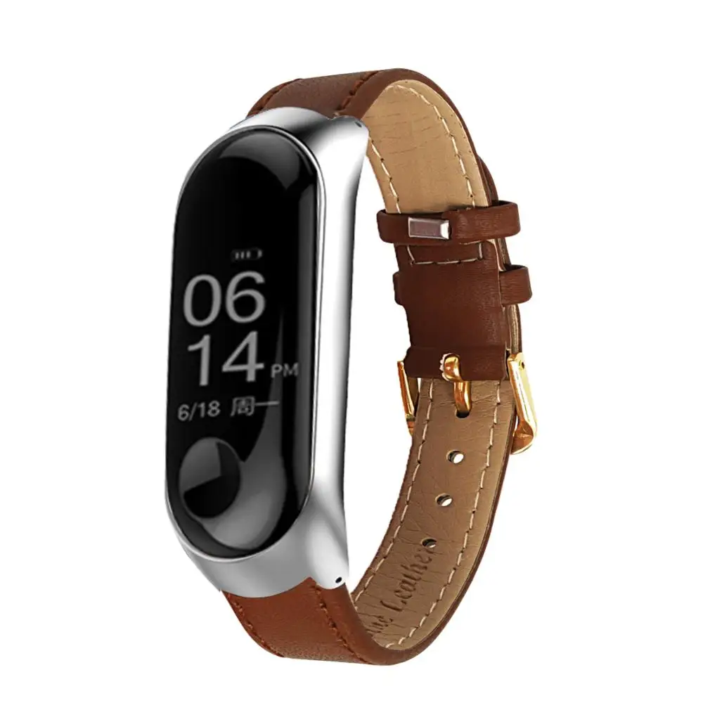 Ремешок из ПУ кожи для Xiaomi Mi Band 3 спортивный силиконовый браслет наручных часов