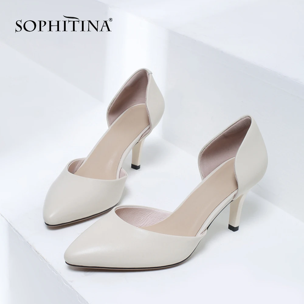 SOPHITINA/Новые Модные женские босоножки из натуральной кожи без застежки
