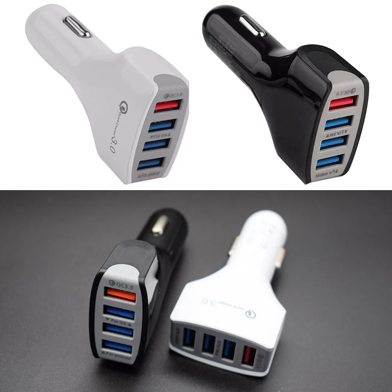 Автомобильное зарядное устройство с 4Usb портами Разветвитель Usb QC 3 0 быстрое для