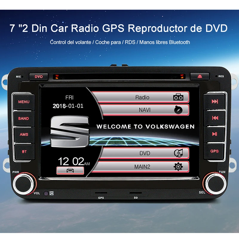 Junsun 2 Din 7 "автомобильный DVD Радио мультимедийный плеер для Seat Leon 2006-2011 GPS