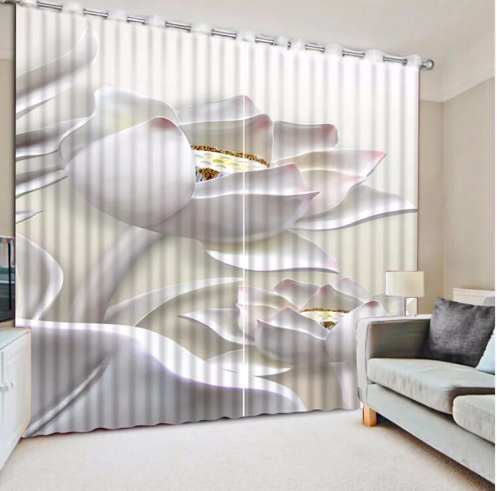 Европейские шторы блэкаут из полиэстера/хлопка 3D занавески для украшения дома