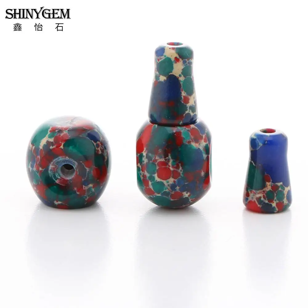ShinyGem Guru 3 отверстия бусины Уникальные Морские осадочные Jaspers голова Будды Mala Spacer