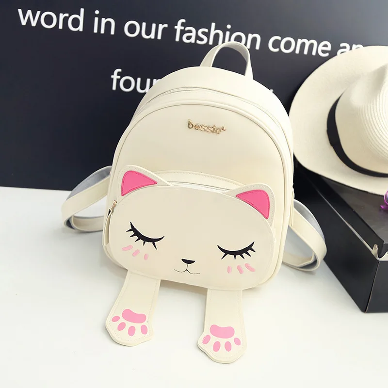 2017 милая девушка кошка рюкзак уха школьников для подростков Back Pack из
