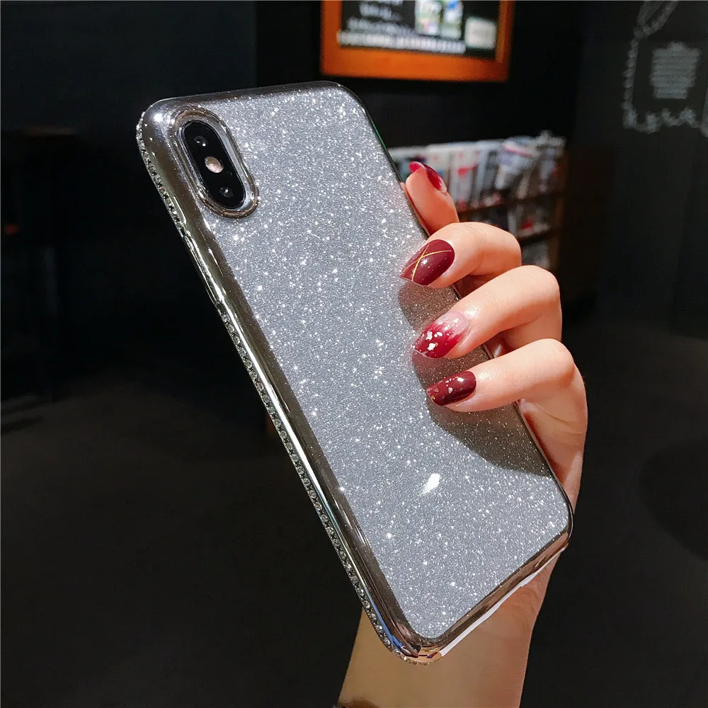 Роскошный блестящий чехол со стразами для iphone XS MAX XR 10X7 8 Plus 6 S Мягкий Силиконовый