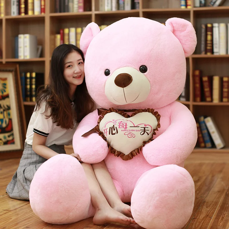 1 шт., большой плюшевый мишка I Love You, мягкая игрушка с сердечком, подарок на день Святого Валентина, День рождения, Рождество для девочек