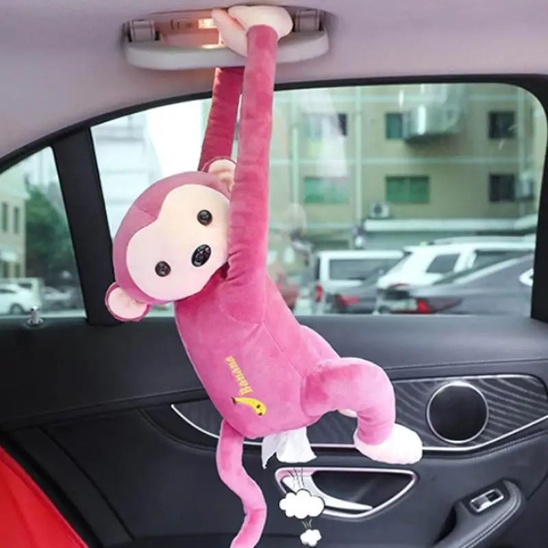 

Creative Cartoon Paper Napkin Tissue Box Monkey hanging tissue box tray car paper towel pumping