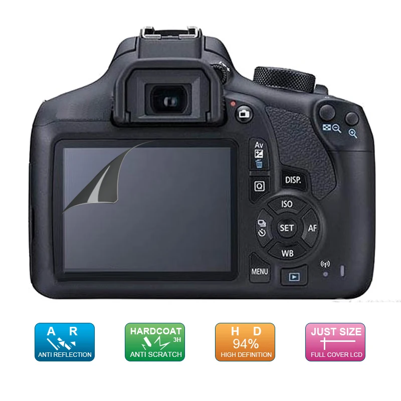 (6pcs, 3pack) LCD Guard Film Screen Display Protector for Canon EOS 1200D 1300D 2000D / Rebel T5 T6 T7 / Kiss X70 X80 X90 Camera