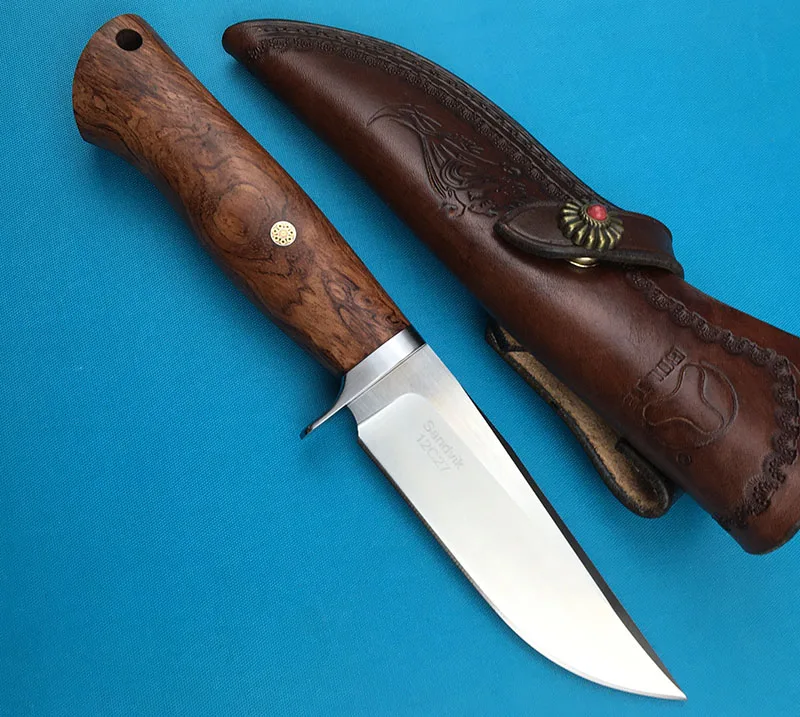 BOLTE VEYRON 12C27 лезвие с деревянной ручкой перчатки с фиксированным лезвием маленький прямой нож кожаная куртка Открытый Отдых EDC подарок коллектио