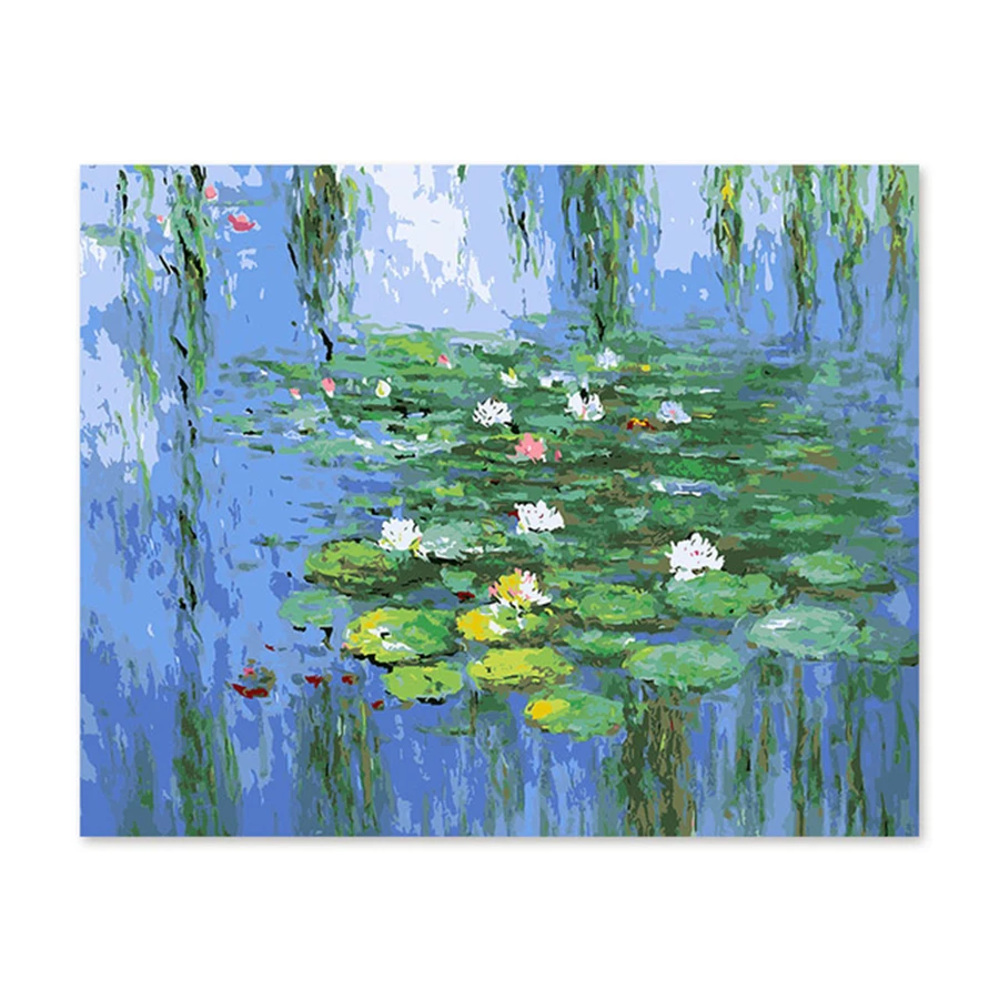 

Digital oil painting Monet water lily a famous of its own color DIY hand Liantang summer impression