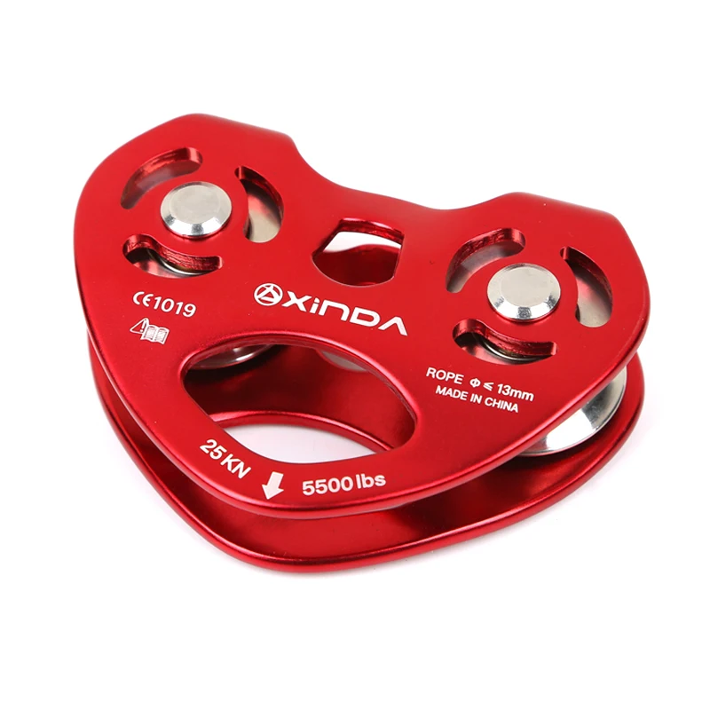 

P128 Biaxial Double pulley Crossed Cable Slippery cable pulley Tree adventure Rescue Pulley group CE Certification
