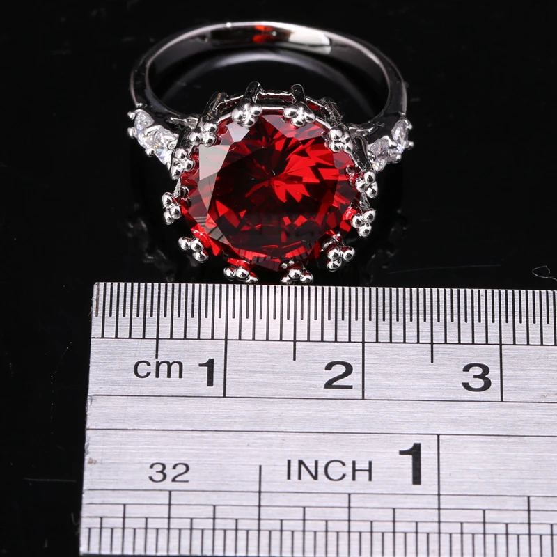 Гладкая Oxblood красный гранат стерлингового серебра 925 Для женщин Модные украшения