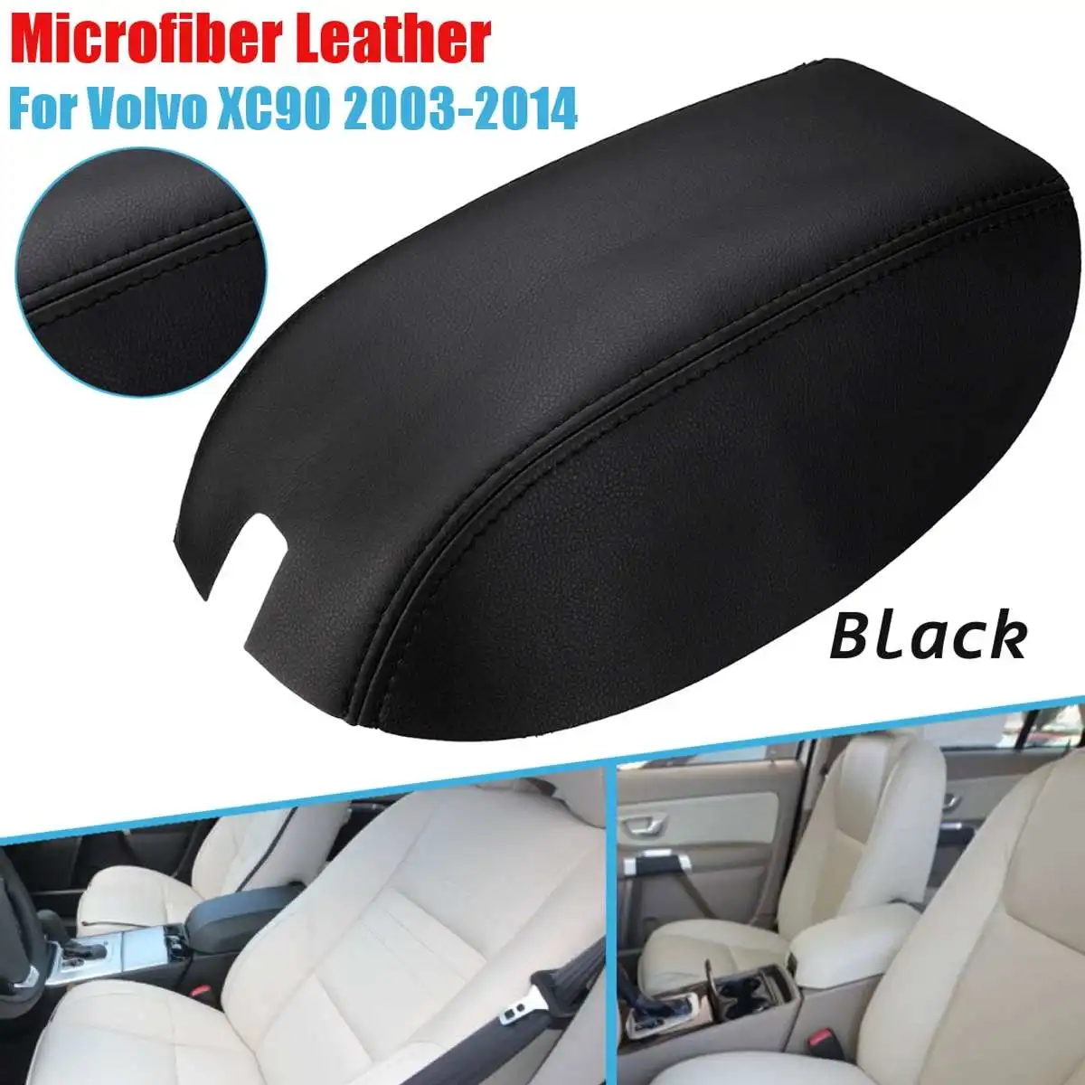 Black Для Volvo XC90 2003 2004 2005 2006 2007 2008 2009 2010 2011- 3 цвета чехол для сиденья автомобиля из центральной консоли Крышка для - Название цвета: Black