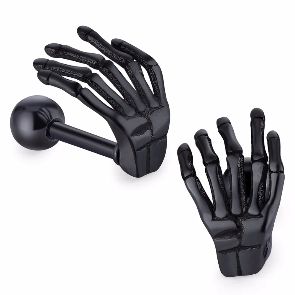 1 пара носков в стиле панк череп рука уха Вилки туннелей Нержавеющая сталь винт