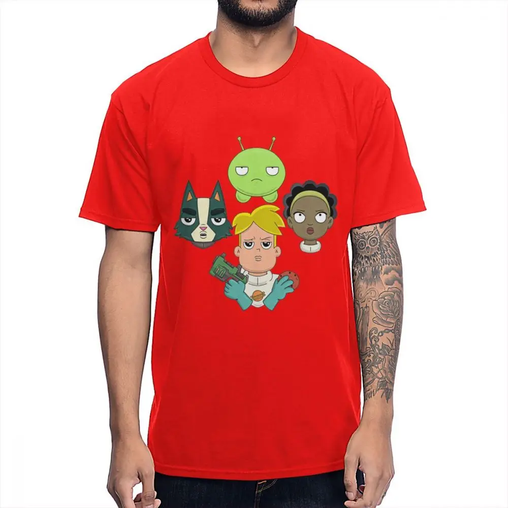 Final Space Mooncake новинка футболка мужская качественная футболка с короткими рукавами из хлопка - Цвет: Красный