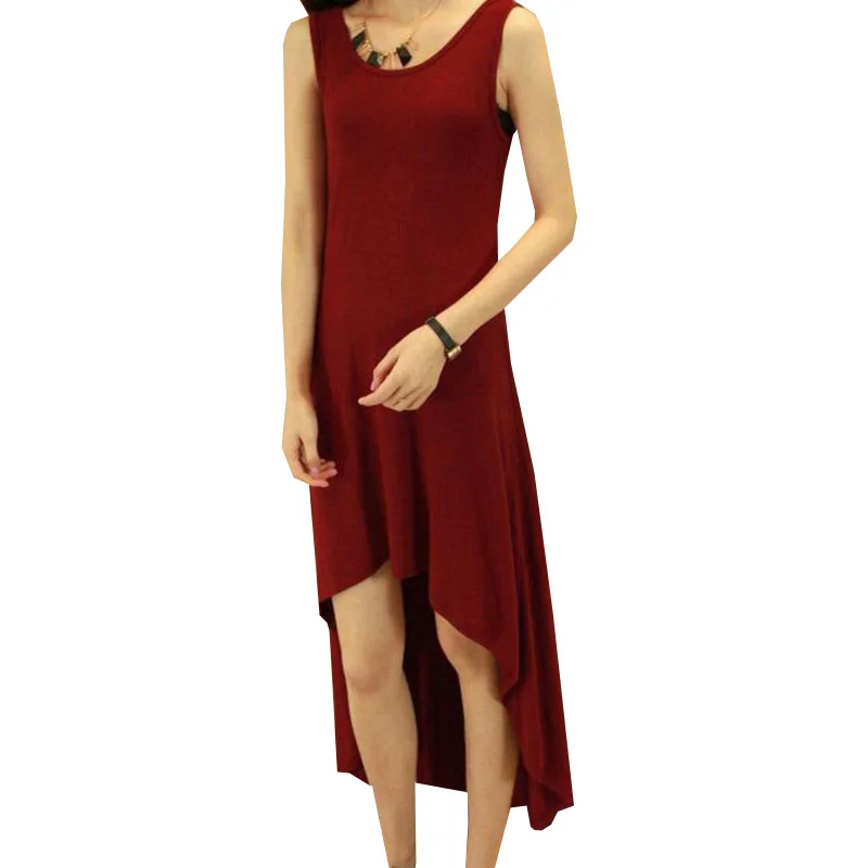 Женское модал платье Новинка лета 2017 элегантные асимметричные платья макси без