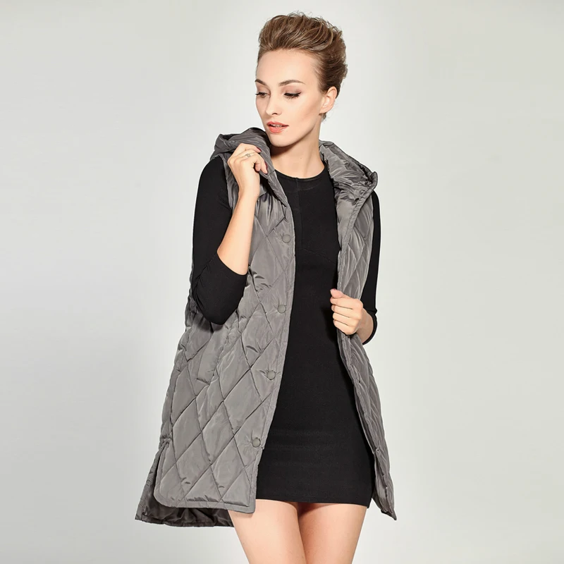 Зимний жилет женские Куртки рукавов однобортный куртка с капюшоном хлопковой