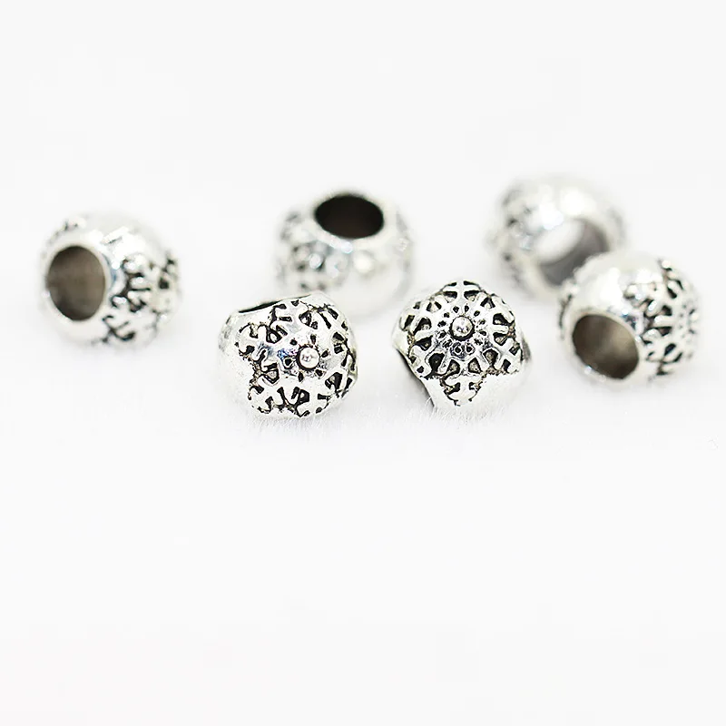 Сплав Снежинка перфорация бусины браслет из бисера 5 мм бусинки с большими