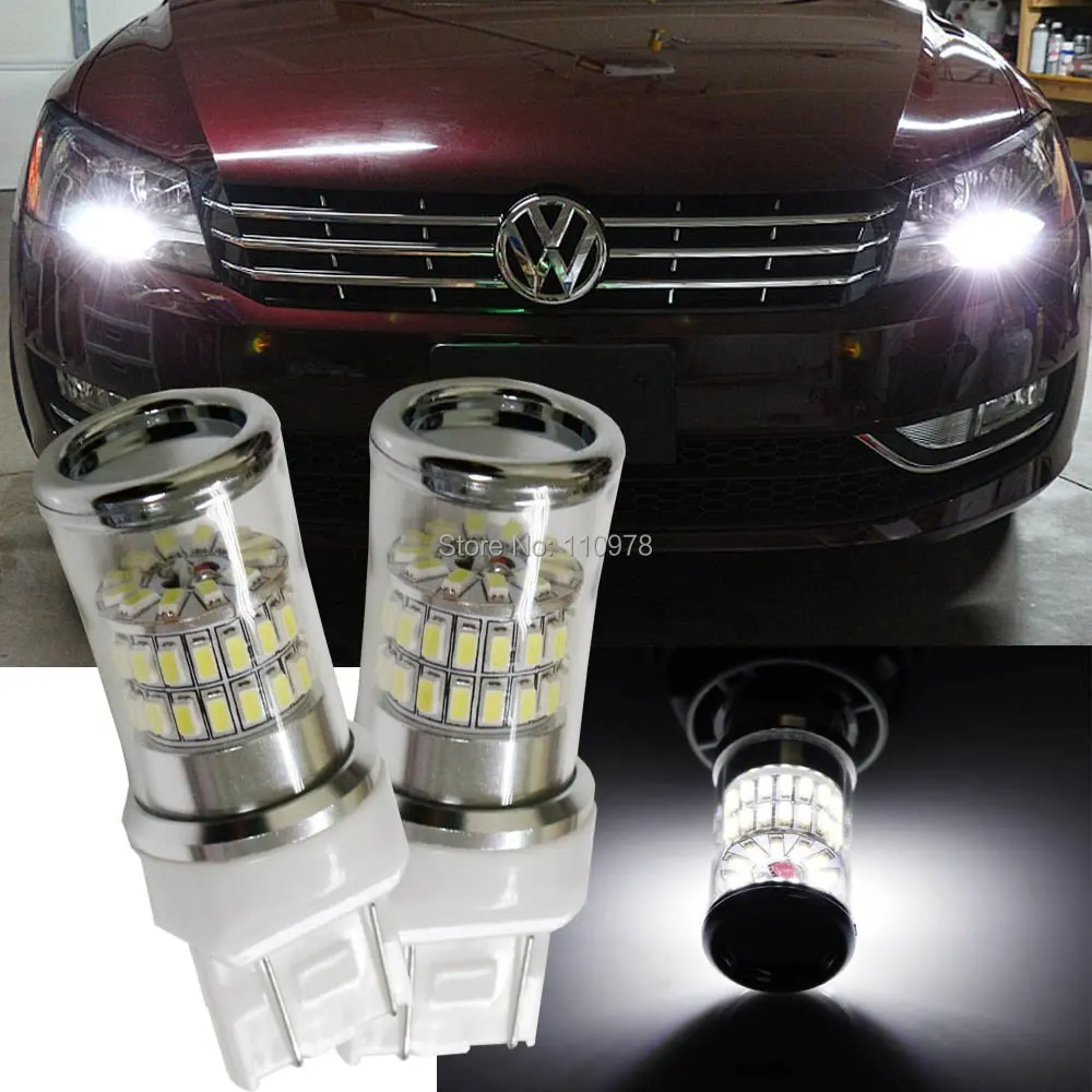 2 шт. Новейшие Белые 48 SMD 3014 отражатель 7440 T20 светодиодный ные лампы для Volkswagen B7 Passat