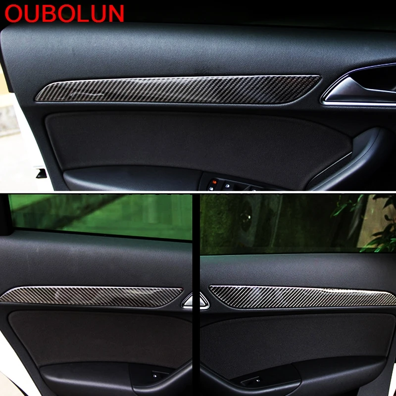 OUBOLUN ABS пластик углеродное волокно краска для Audi Q3 2013 2016 LHD межкомнатные двери