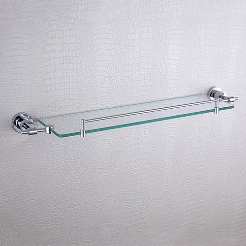 Glass Shelf Хромированный набор аксессуаров для ванной комнаты, настенный держатель для туалетной щетки, держатель для ванной комнаты, для душа, мыльница, стеклянный диспенсер для жидкого мыла, крючок для халата - Цвет: Glass Shelf