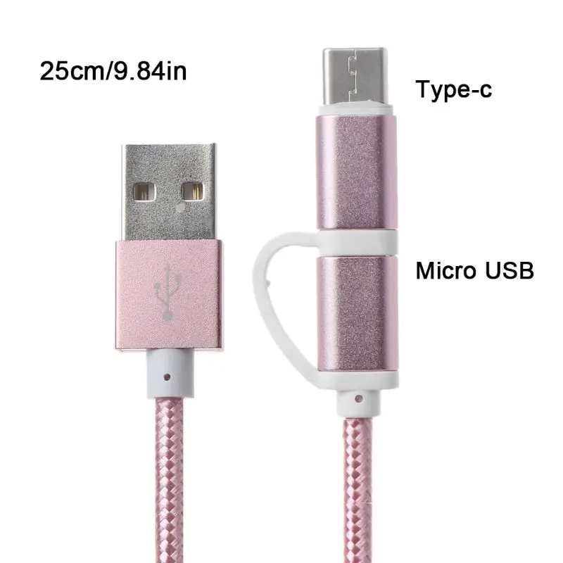 2в1 автомобильный Micro usb type C кабель передачи данных для быстрой зарядки для samsung Oneplus Xiaomi huawei htc SONY Автомобильный Кабель