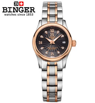 Binger New women's fashion dress listed luxury CZ diamond watches ladies Sports watch high quality Steel strap clock relojes | Наручные