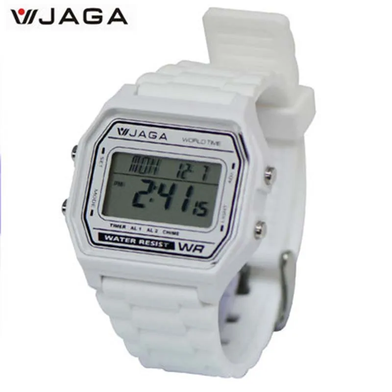JAGA оригинальные минималистичные водонепроницаемые светодиодные часы мужские и