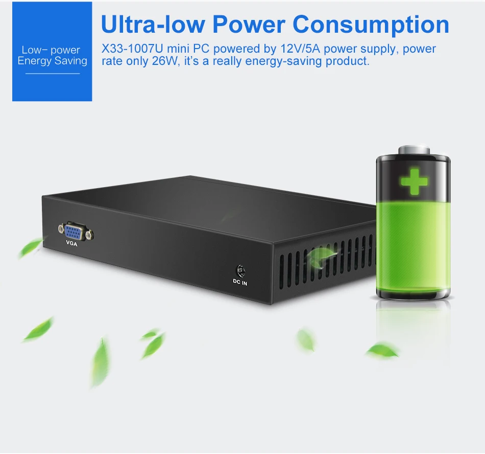 Intel Celeron 1007U мини-ПК 6*1000 Мбит/с Intel Gigabit Ethernet порты pfSense брандмауэр устройство мягкий маршрутизатор ПК RJ45 VGA 2* USB3.0