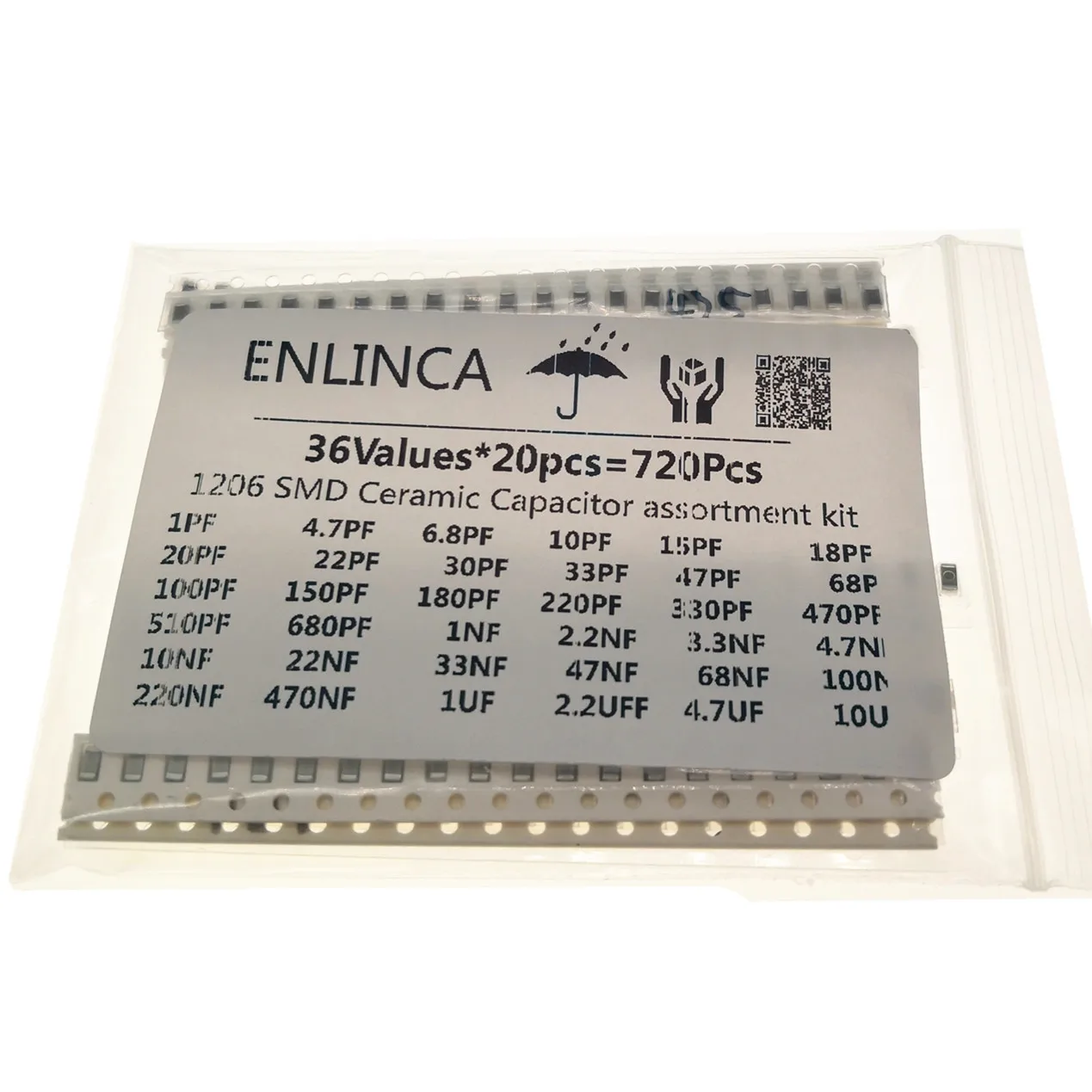 36ValuesX20pcs = 720Pcs 1pF 10uF электронный комплект конденсаторов 1206 0805 0603 SMD керамический