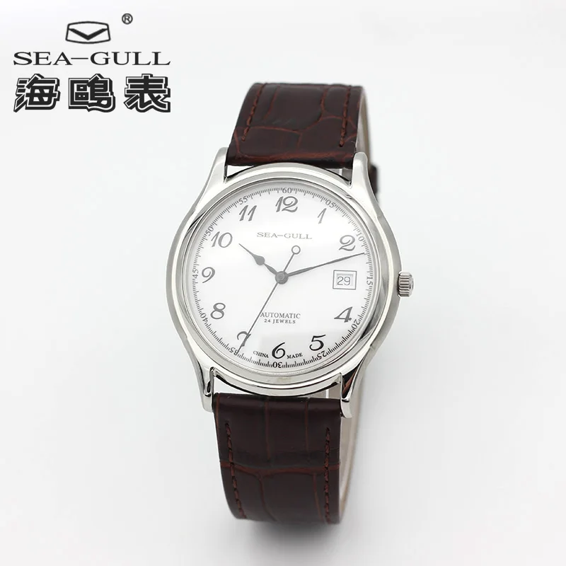 Ультратонкие классические часы Seagull ST1812 толщина 9 мм 3 руки с автоподзаводом для