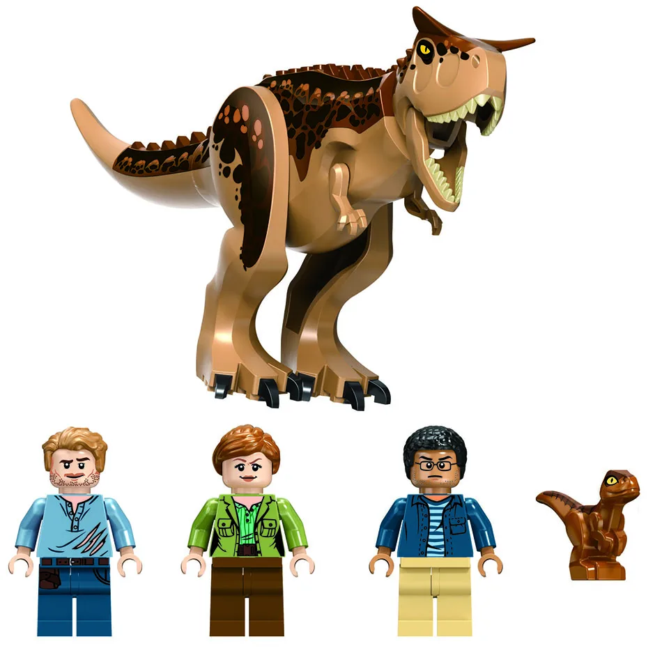 596 шт. маленькие строительные блоки совместимые с Lepinging мир Юрского периода carnoaurus