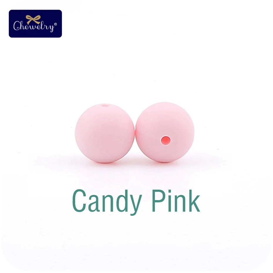 Candy Pink 30 шт пищевого качества силиконовые бусины 12 мм жемчужные силиконовые бусины Детские игрушки DIY детские Прорезывания Зубов Ожерелье без БФА соска цепь аксессуары - Цвет: Candy Pink