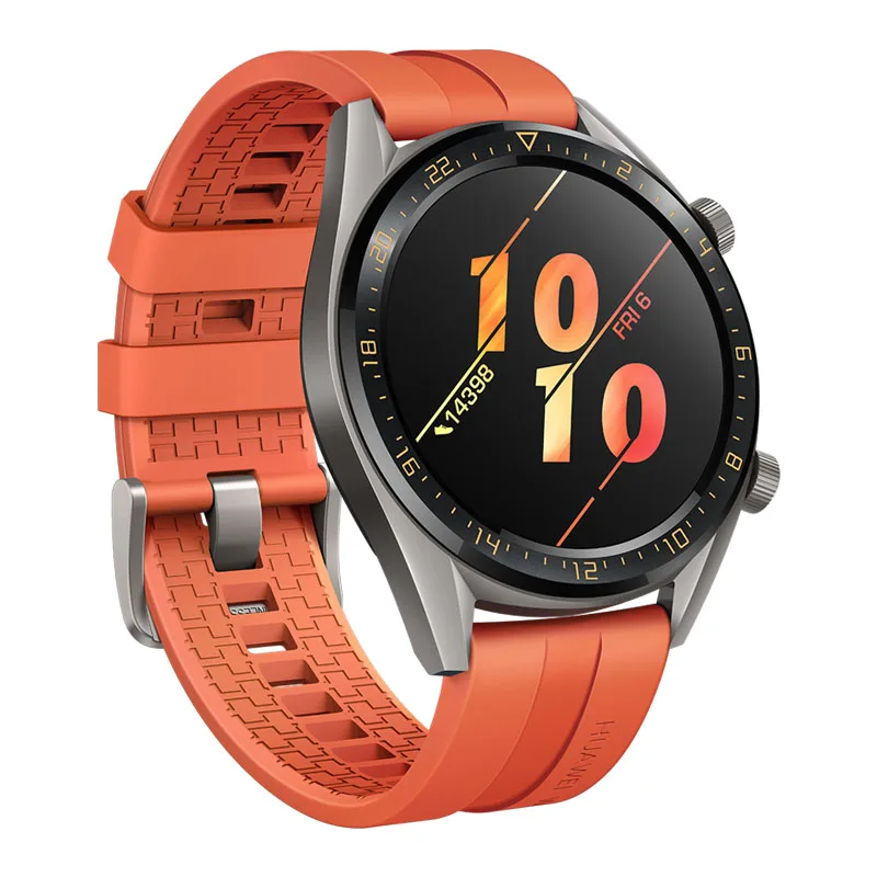 Смарт-часы huawei GT с поддержкой gps NFC, срок службы батареи 14 дней, 5 АТМ, водонепроницаемый трекер сердечного ритма, спортивные часы для Android iOS