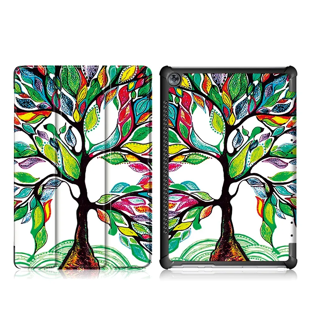 tree Чехол для huawei MediaPad T5 10 10," дюймов AGS2-W09/L09/L03/W19 Премиум кожаный чехол-книжка на магните чехол - Цвет: tree