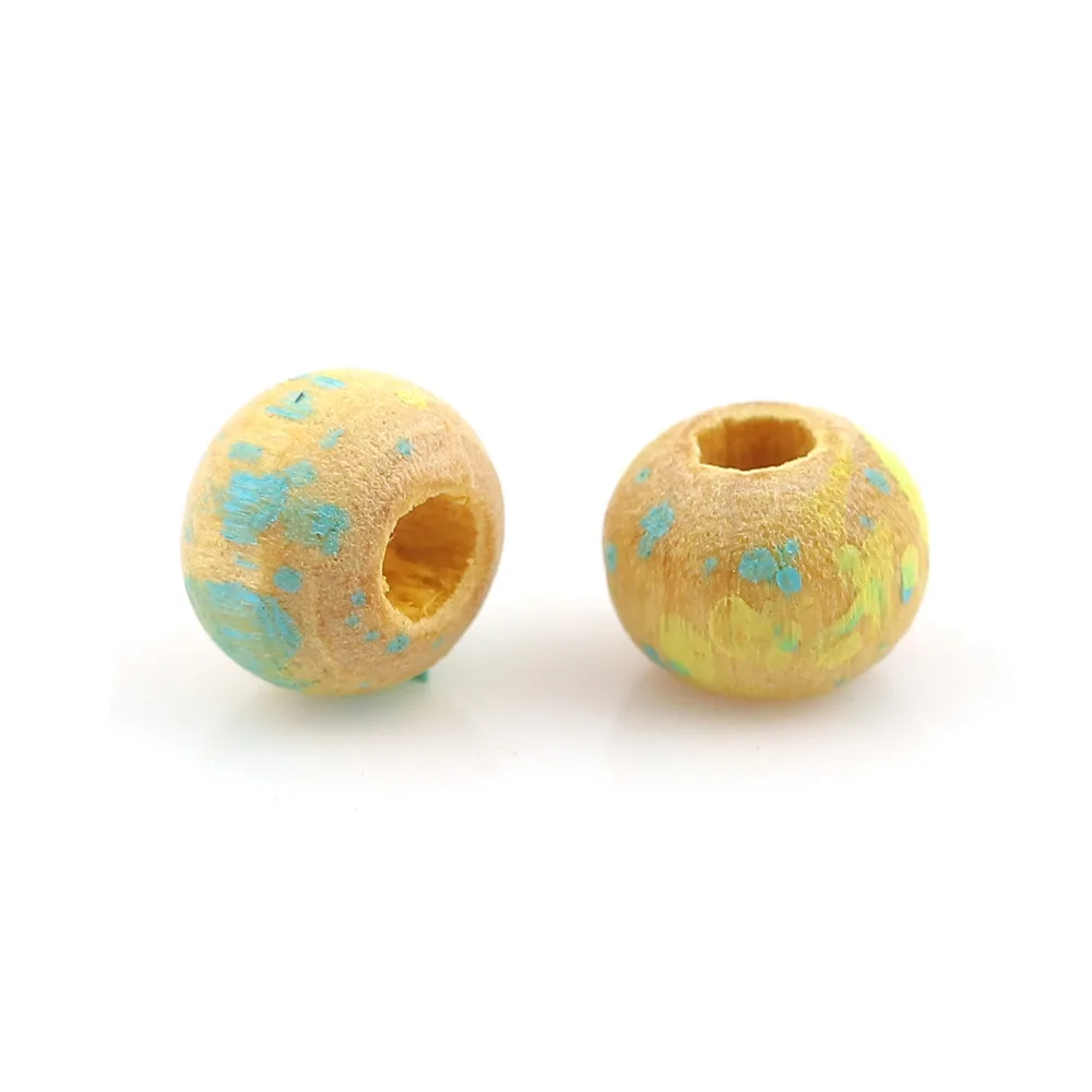 DoreenBeads деревянные бусины Круглые разноцветные пятна около 5 мм (2/8 &quot) Диаметр