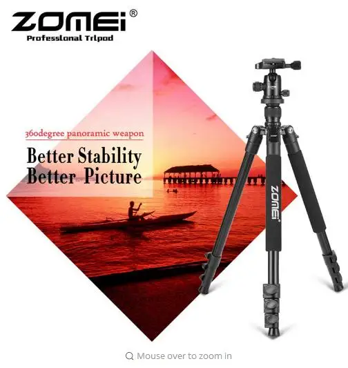 Портативный Алюминиевый Гибкий штатив Zomei Q555 с шаровой головкой для DSLR-камер |