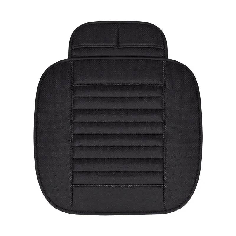 1x Black For Front Подушка для автокресла из искусственной кожи, противоскользящий чехол для передние и задние сиденья, универсальные автомобильные кресла, дышащие и мягкие, всесезонные - Название цвета: 1x Black For Front