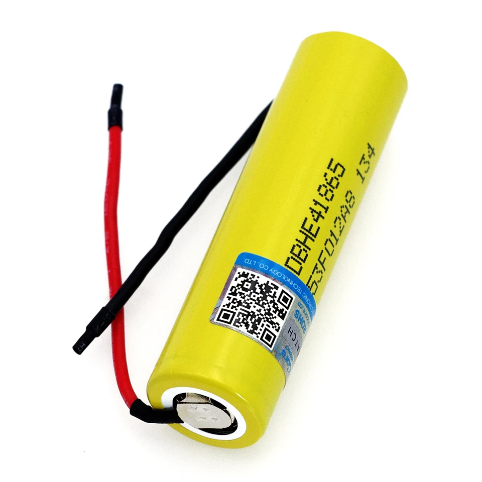 

6pcs/lot VariCore Original HE4 2500mAh li-lon battery 18650 3.7V rechargeable battery 20A discharge+DIY Silica gel cable
